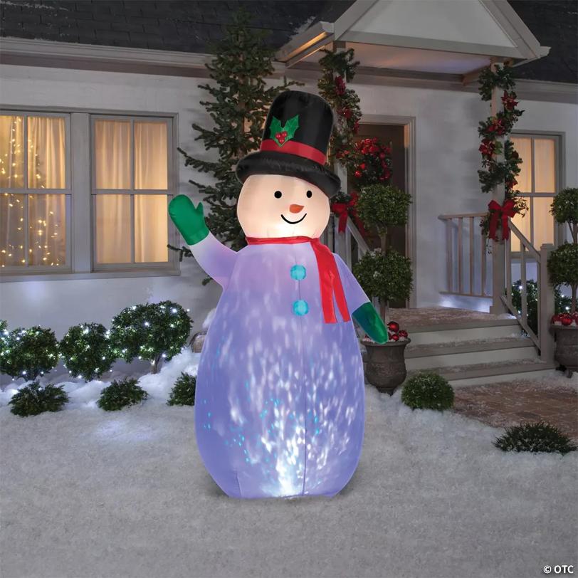 90" Blow Up Inflatable Snowman Projection Outdoor Yard Decoration