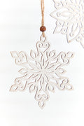 5" Wooden Cutout Snowflake Ornament