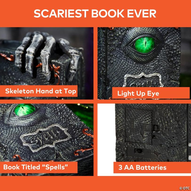 9 1/2" Animated Light-Up Dragon Eye Spellbook Tabletop Decoration