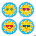9 1/2" Yellow Sun with Cool Sunglasses Nylon Flying Discs - 12 Pc.