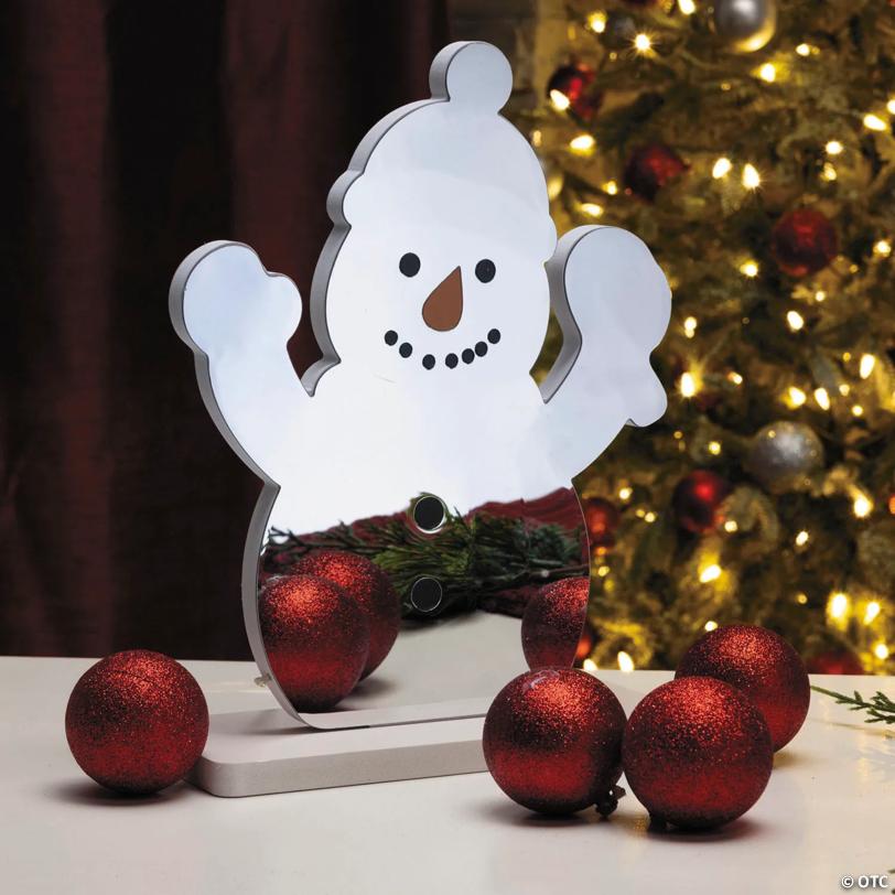 9 1/4" x 12 1/4" Snowman in Hat, Gloves & Scarf Plastic Infinity Light