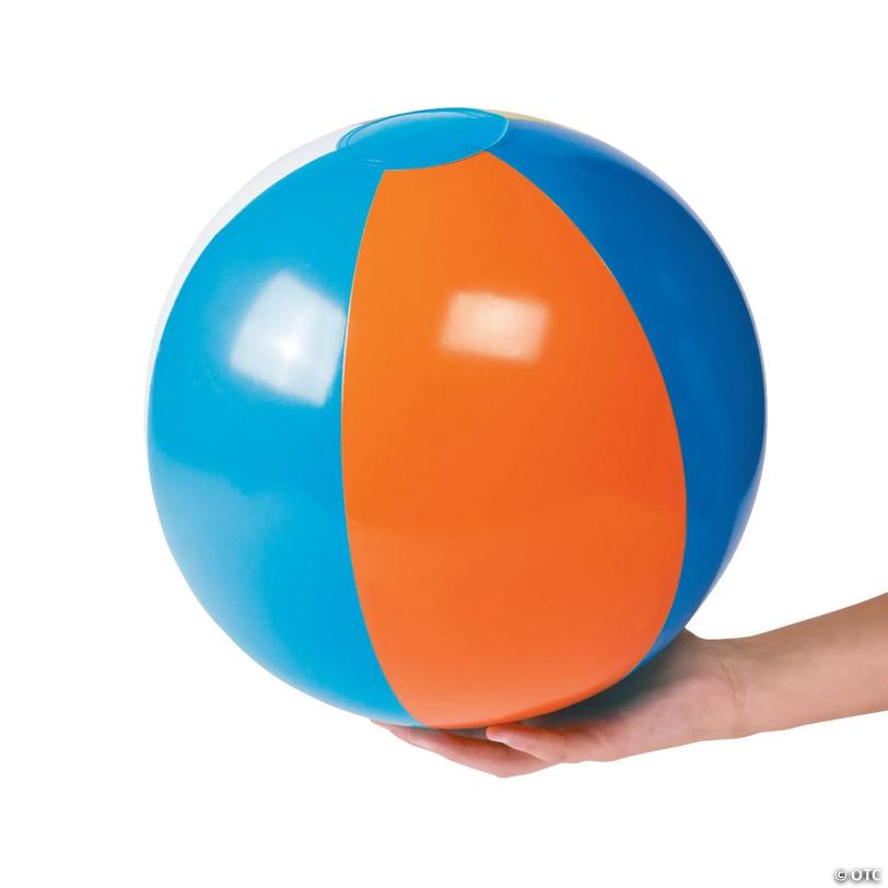 9" Classic Bright Color Medium Inflatable Vinyl Beach Balls - 12 Pc.
