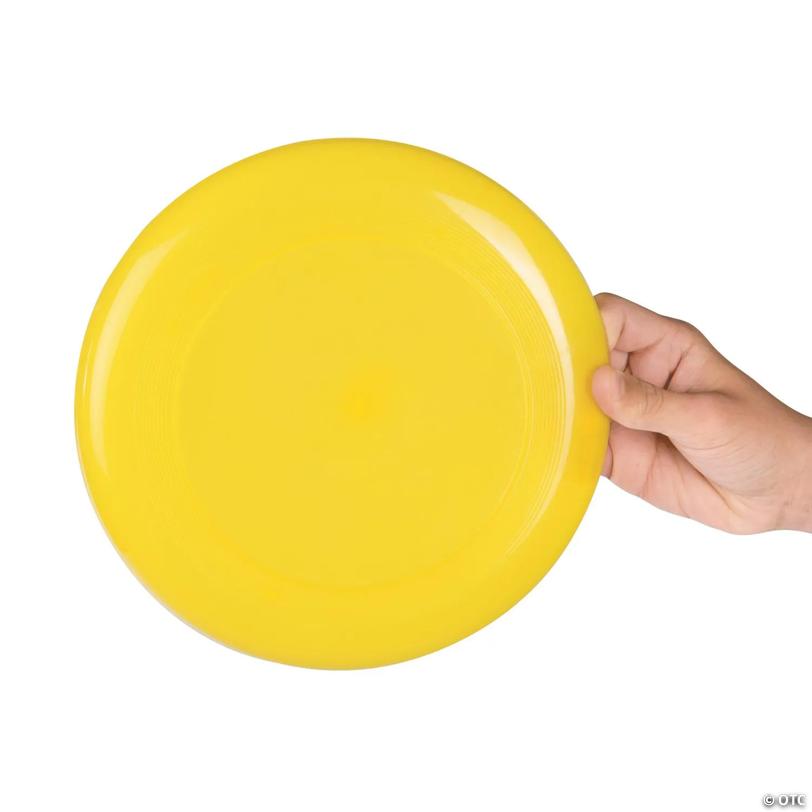 9" Classic Bright Yellow, Pink, Blue & Green Vinyl Flying Discs - 12 Pc.
