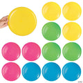 9" Classic Bright Yellow, Pink, Blue & Green Vinyl Flying Discs - 12 Pc.