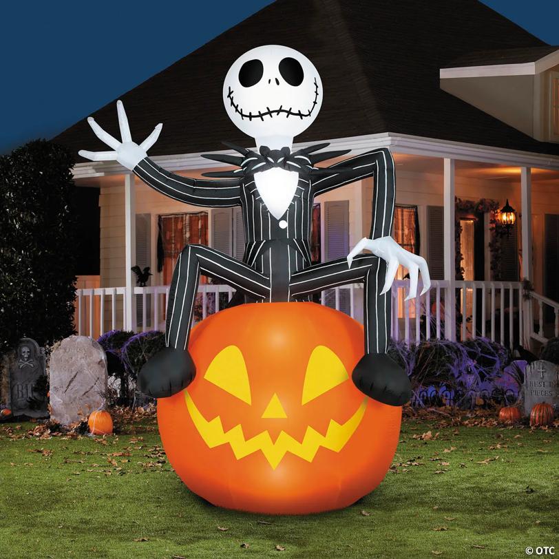 9 Ft. 6" AirblownInflatable The Nightmare Before Christmas Jack on Pumpkin Yard Decoration