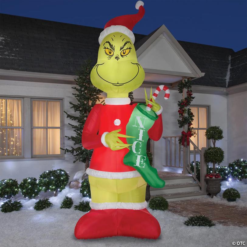 9 Ft. Airblown Inflatable Dr. Seuss™ The Grinch with LED Lights Christmas Yard Decoration