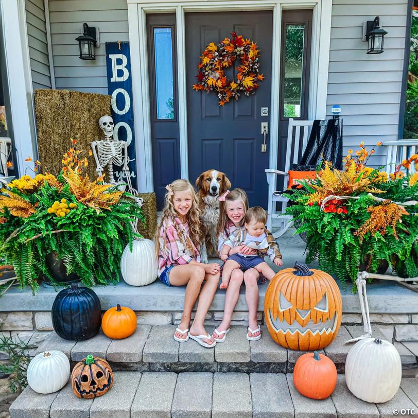 9" Funny Pumpkin Jack-o-Lantern Decoration