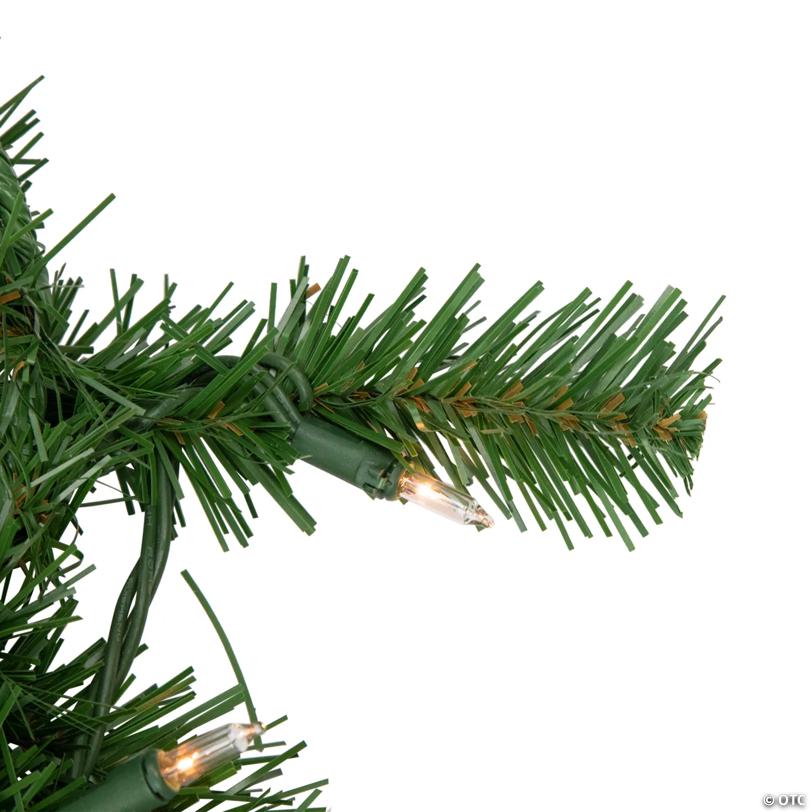 9' Proper 10" Pre-Lit Dorchester Pine Artificial Christmas Garland  Clear Lights