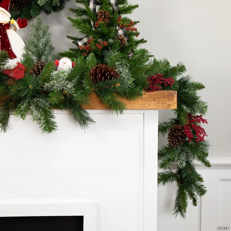9' Proper 12" MiPropered Green Beaver Pine Artificial Christmas Garland  Unlit