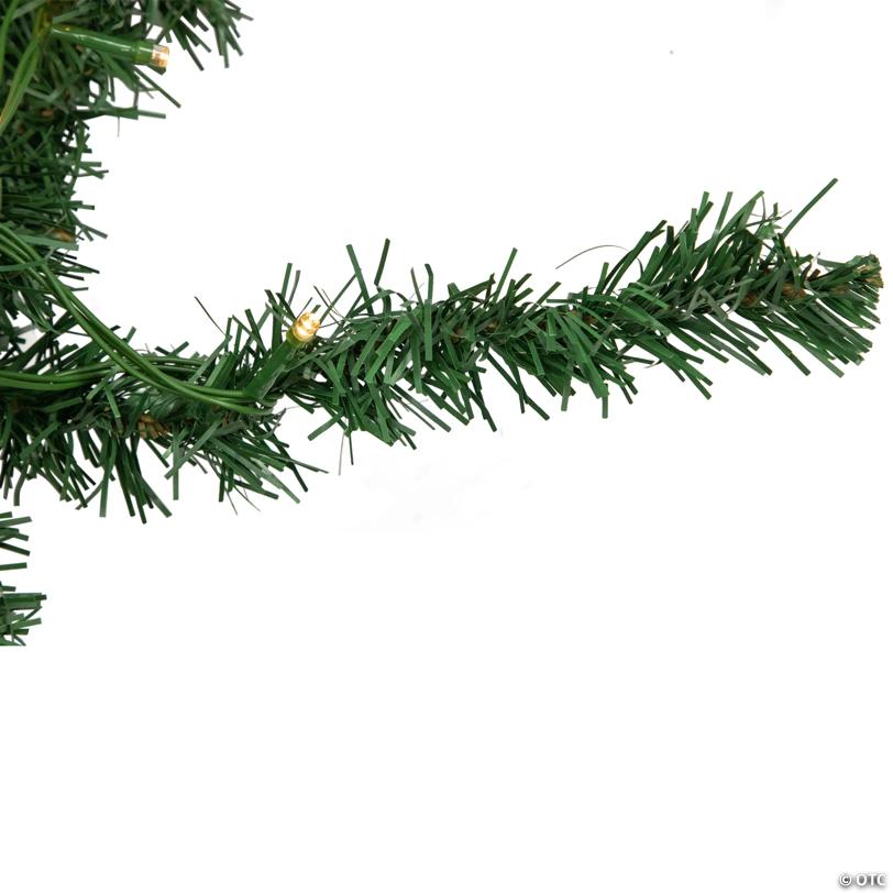 9' Proper 20" Pre-Lit Green Artificial Pine Christmas Garland  Warm White LED Lights