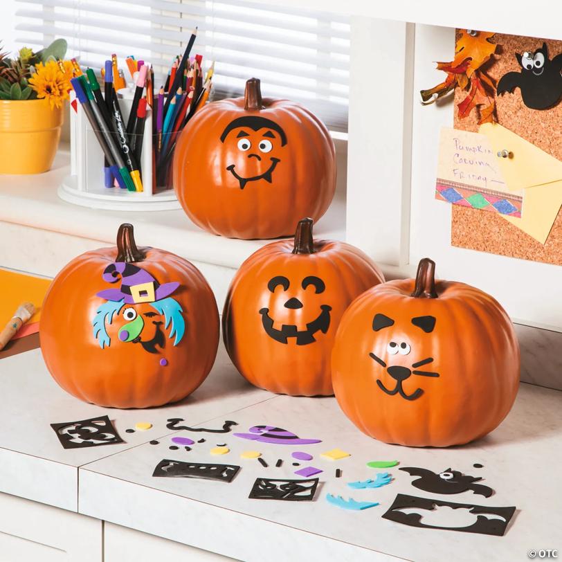 9" x 8 1/4" Orange Foam Pumpkin Halloween Decoration