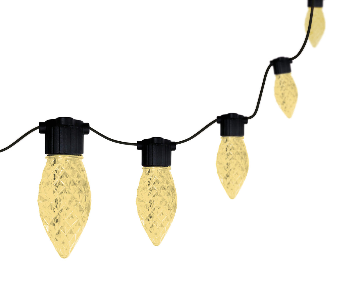 C9 Warm White Faceted 25 LED Light Set