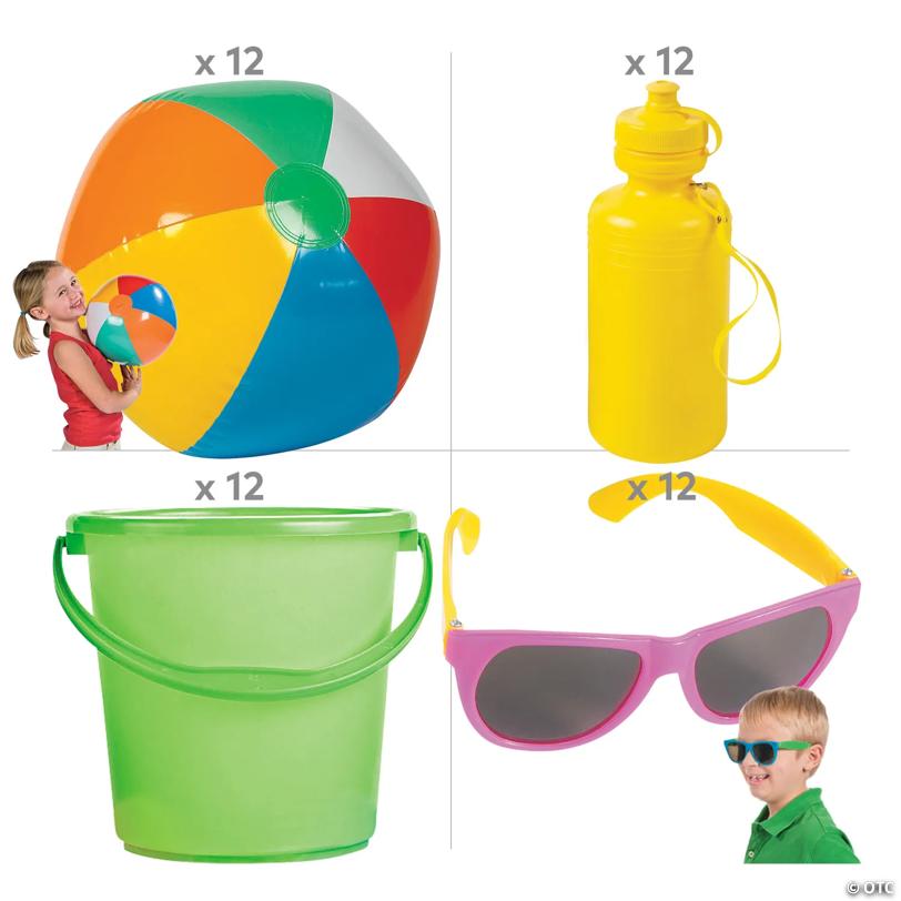 A Fun Day at the Beach Boredom Buster Handouts Kit - 48 Pcs.