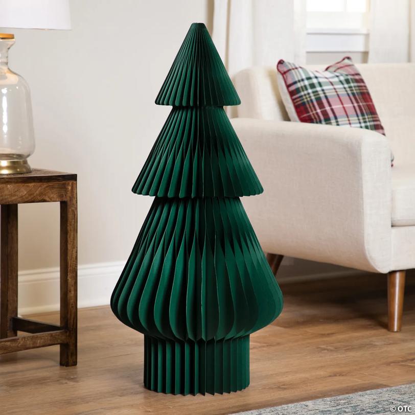 Accordion Honeycomb Foldable Paper Christmas Tree - 3' -  Dark Green