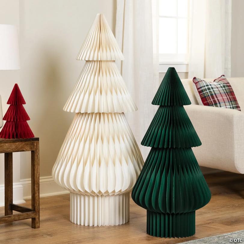 Accordion Honeycomb Foldable Paper Christmas Tree - 3' -  Dark Green