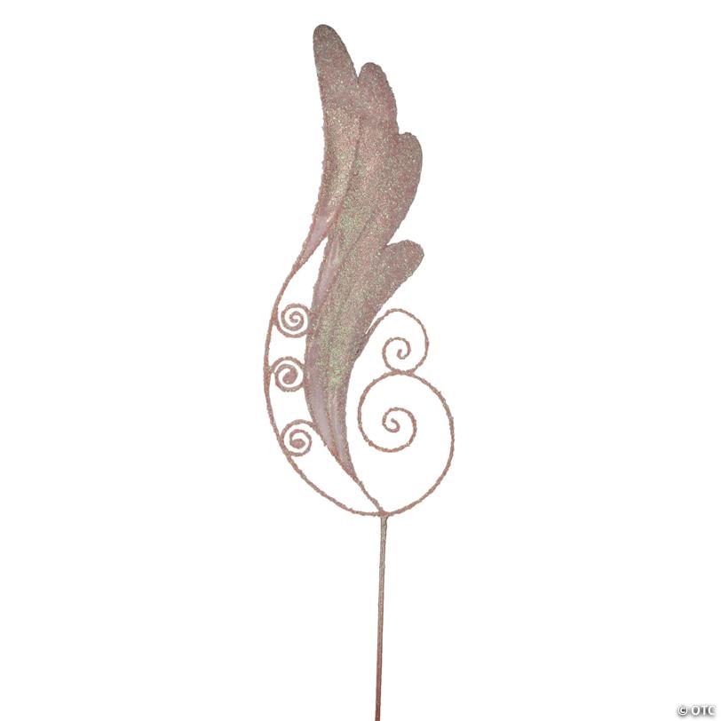 Allstate 38.5" Pink Iridescent Glittered Angel Wing Craft Pick