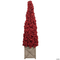 Allstate 50" Red Berry Cone Potted Christmas Topiary