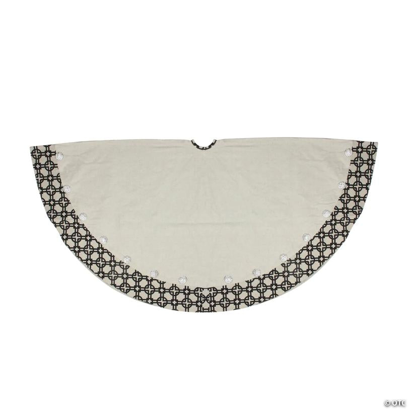 Allstate 54" Black and White Rhinestone Christmas Tree Skirt