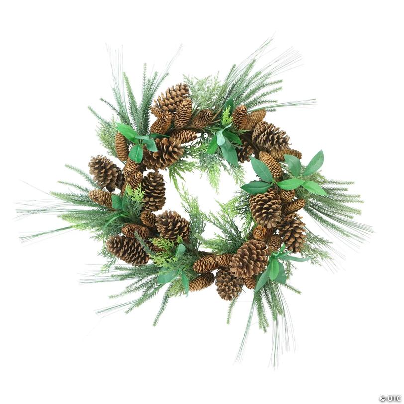 Allstate Green Foilage with Mixed Pinecones Artificial Christmas Wreath - 24-Inch  Unlit