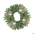 Allstate Green and Brown Pine Artificial Christmas Wreath with Candle Holder - 21-Inch  Unlit