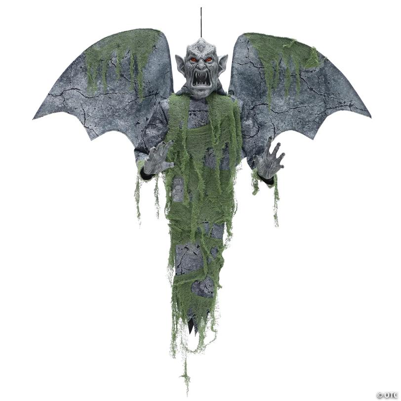 Animated Light-Up Hanging Gargoyle with Sound Halloween Decoration