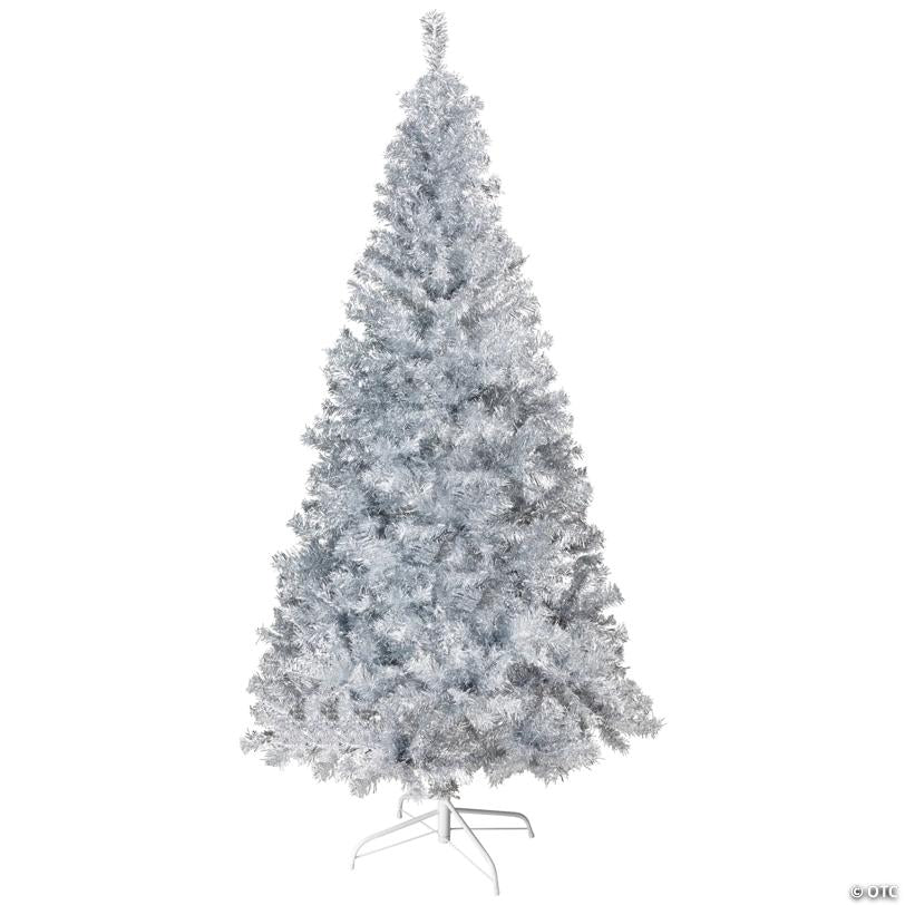 Artificial Tinsel Christmas Tree - 9' - Silver - Unlit