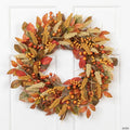Autumn Leaves and Berries Fall Harvest Artificial Wreath - 24" - Unlit