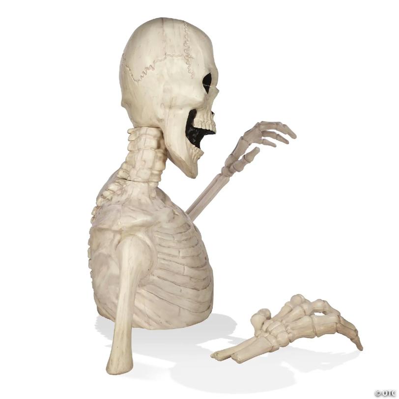 BOO BOX Halloween 48" Groundbreaking Skeleton - Scary Outdoor Halloween Yard Decorations