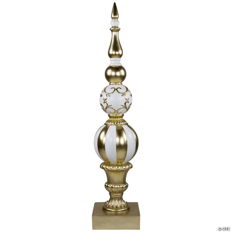 Ball Finial Commercial Size Christmas Decoration 48" - Gold and White