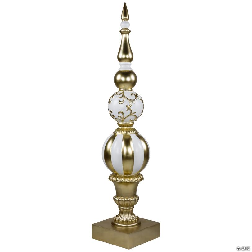 Ball Finial Commercial Size Christmas Decoration 48" - Gold and White