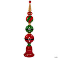 Ball Finial with Bell Base Commercial Size Christmas Decoration - 65" - Red and Green