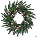 Ball Ornaments Artificial Christmas Wreath - 28" -Rose Gold - Unlit
