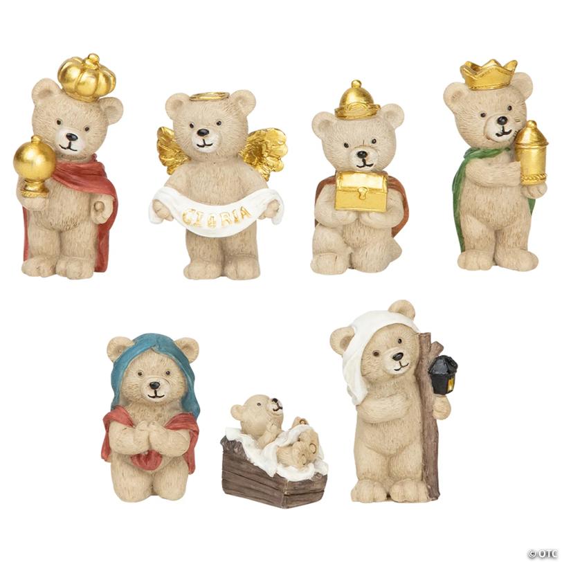 Bears Christmas Nativity Set - 4.5" - 8-Piece