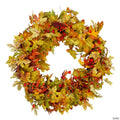 Berries and Twigs Artificial Thanksgiving Wreath Yellow 30-Inch - Unlit