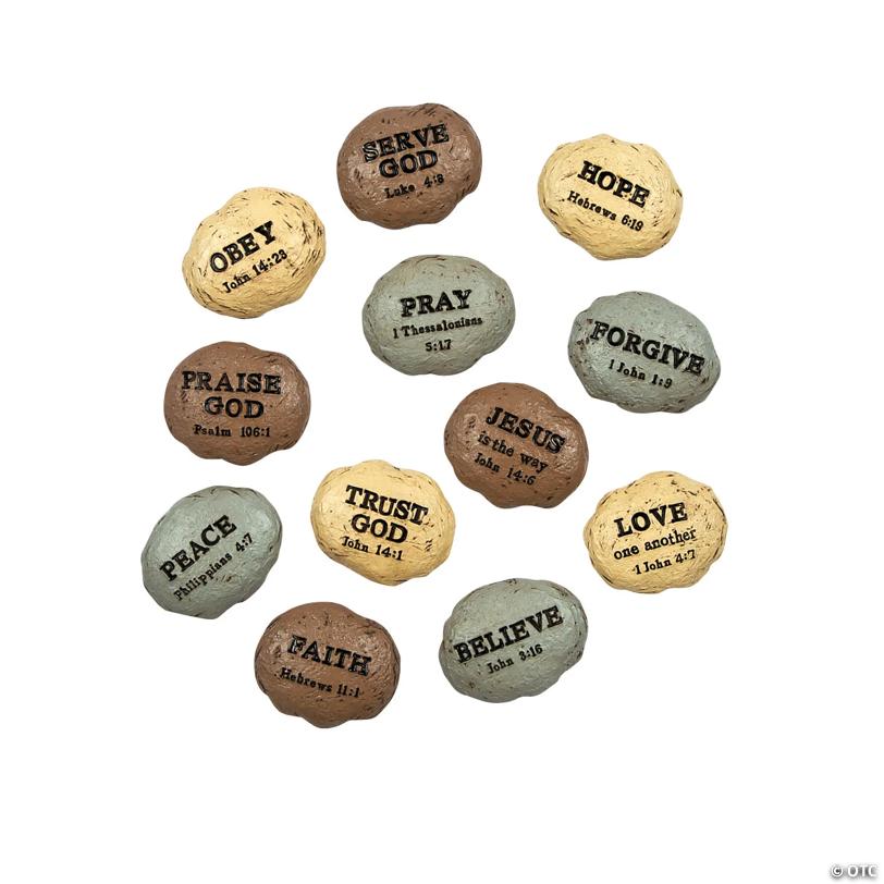 Bible Verse Worry Stones - 12 Pc.