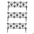 Black Skull Plastic Graveyard Fence Halloween Decoration