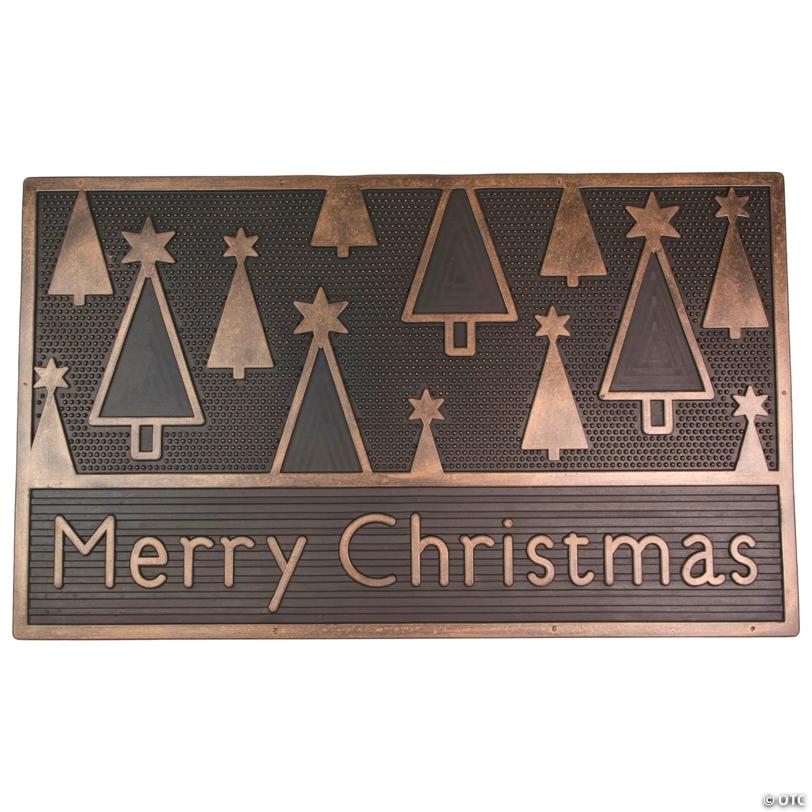 Black and Gold Merry Christmas Doormat 18" x 30
