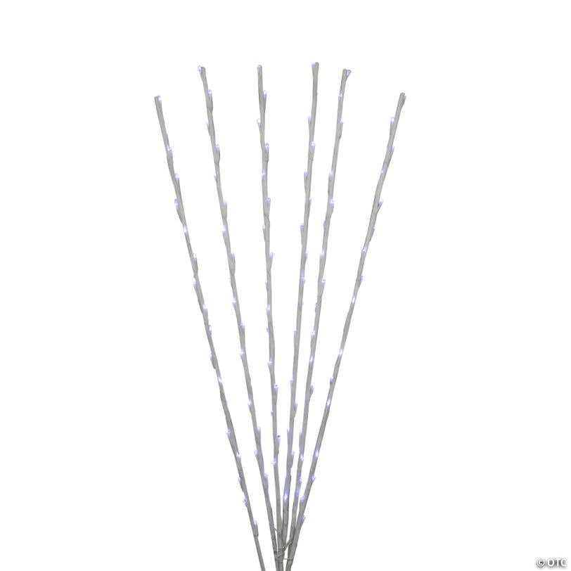 Branch Spray Christmas Pathway Marker - Pure White LED Lights - 8' White Wire