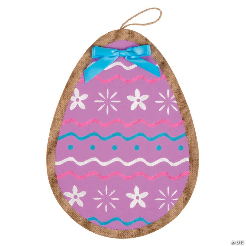 Bright Easter Egg Burlap Door Sign