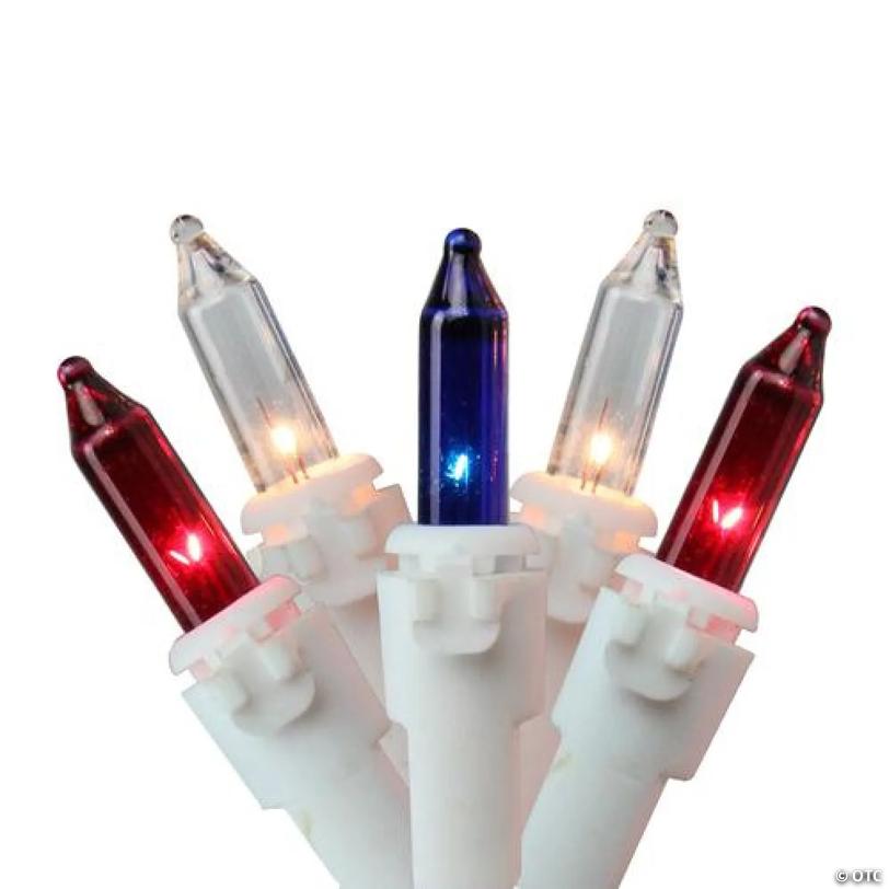 Brite Star 150-Count Red and Blue Chasing Mini Christmas Light Set  34ft White Wire