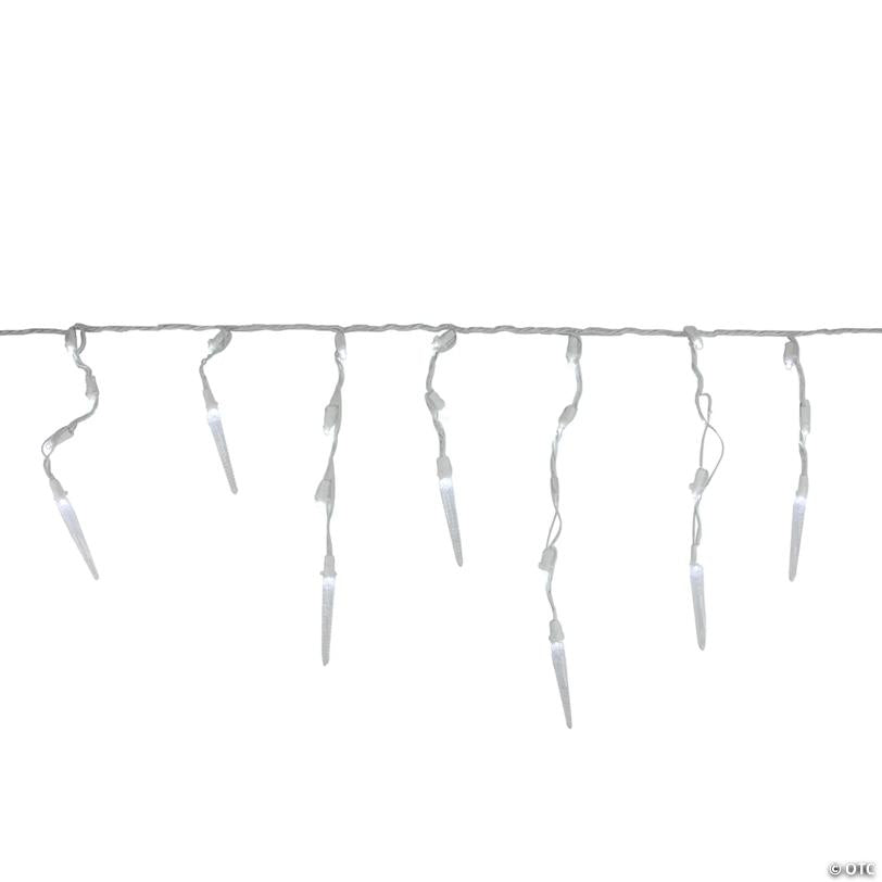 Brite Star 60 White LED Icicle Mini Christmas Lights - 5.75 ft White Wire