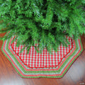 Buffalo Plaid Christmas Tree Skirt -  50" - Red and White