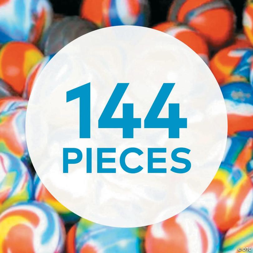 Bulk 144 Pc. Mini Swirl Bouncy Ball Assortment