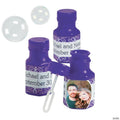 Bulk 48 Pc. Custom Photo Mini Purple Bubble Bottles