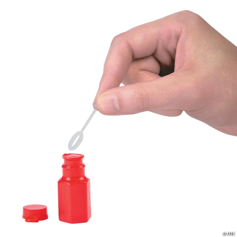 Bulk 48 Pc. Mini Hexagon Red Bubble Bottles