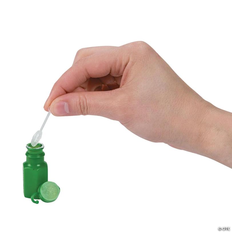 Bulk 48 Pc. Mini Hexagon Green Bubble Bottles