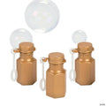 Bulk 48 Pc. Mini Hexagon Gold Bubble Bottles