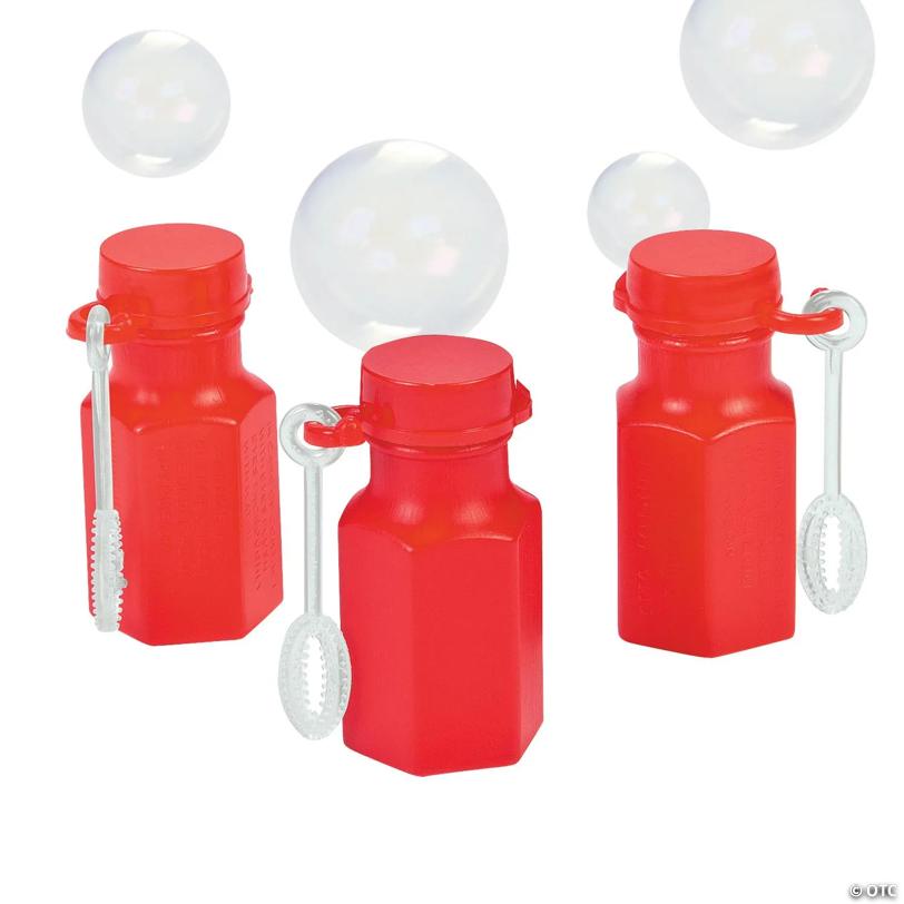 Bulk 48 Pc. Mini Hexagon Red Bubble Bottles