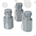 Bulk 48 Pc. Mini Hexagon Silver Bubble Bottles