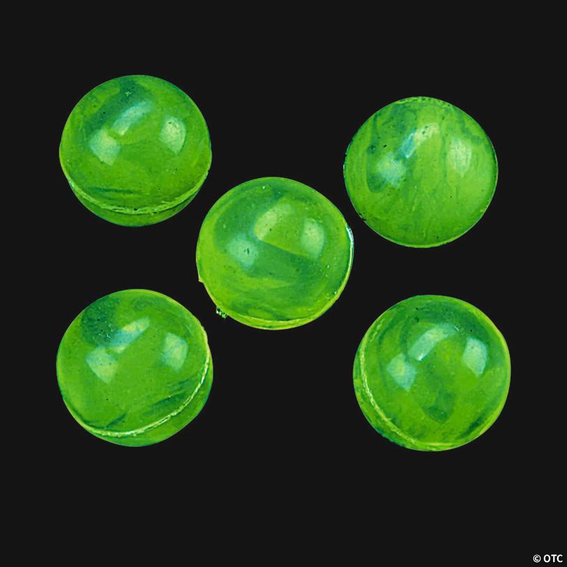 Bulk 48 Pc. Mini Marbleized Glow-in-the-Dark Green Bouncy Balls